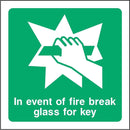In Event of Fire, Break Glass For Key Sign | Elevate Signs