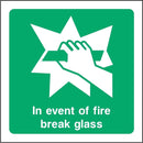 In Event of Fire, Break Glass Sign | Elevate Signs