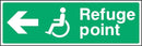 Disability Refuge Point Sign: Left Arrow