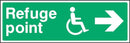 Disability Refuge Point Sign: Right Arrow