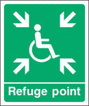 Disability Refuge Point Here Sign: Arrows | Elevate Signs
