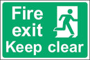 Fire Exit, Keep Clear Sign | Elevate Signs