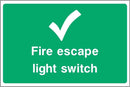 Fire Escape Light Switch Sign | Elevate Signs