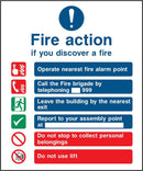 Fire Action Notice Sign: Six Points (Editable Fire Brigade Number) | Elevate Signs