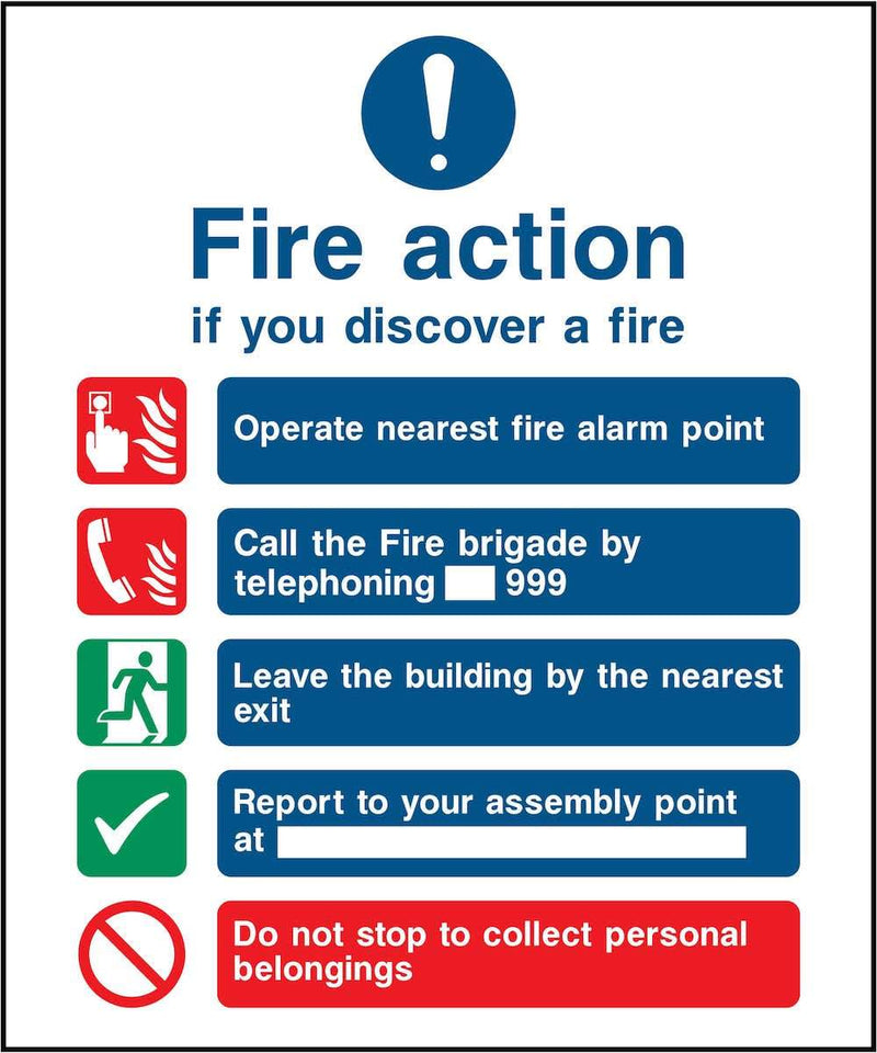 Fire Action Notice Sign: Five Points | Elevate Signs
