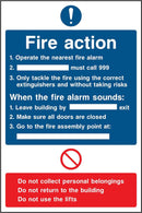 Six-Point Fire Action Notice Sign