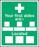 First Aides Sign: Editable List & Locations | Elevate Signs