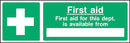 First Aid Sign: Editable Available From Section | Elevate Signs