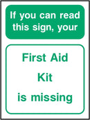 First Aid Sign: First Aid Kit Missing | Elevate Signs