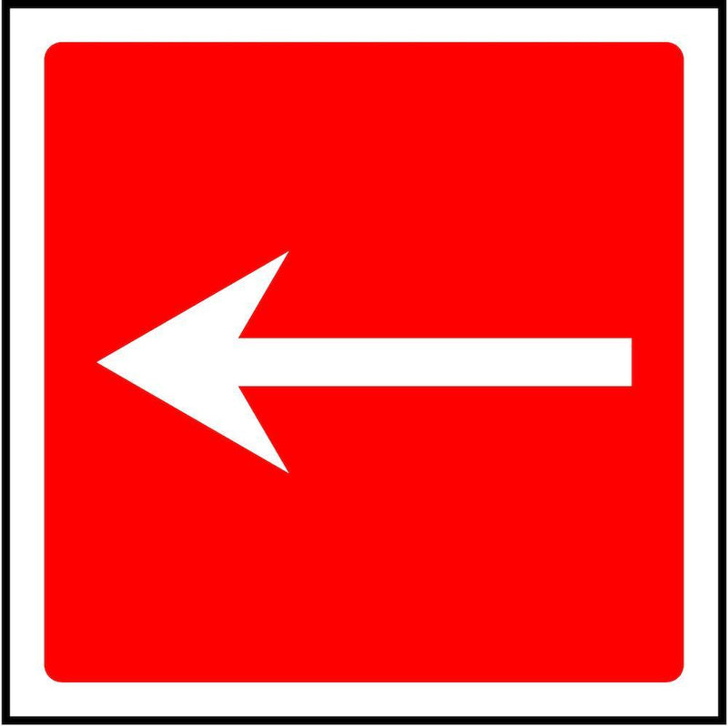 Fire Escape Direction Sign: Left Arrow | Elevate Signs