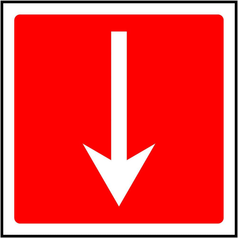 Fire Escape Direction Sign: Backward Arrow | Elevate Signs