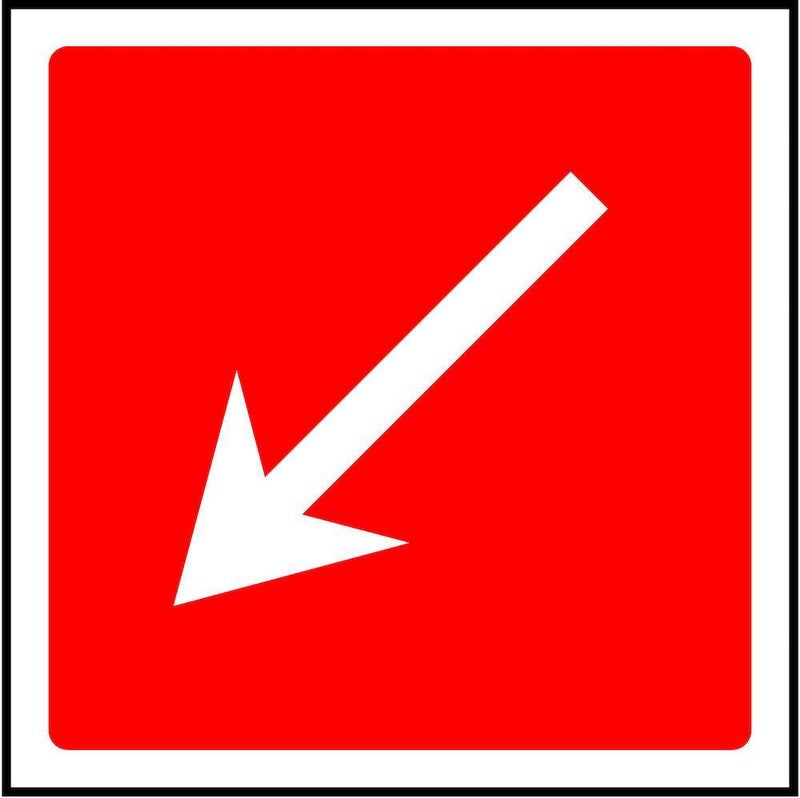 Fire Escape Direction Sign: Angled, Left Arrow | Elevate Signs