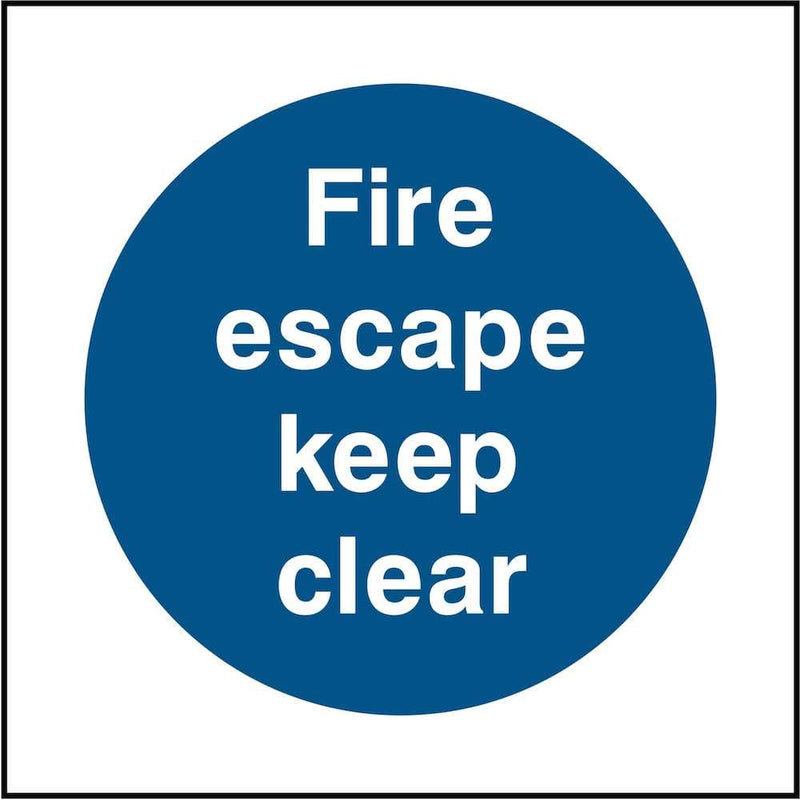 Fire Escape Sign: Keep Clear | Elevate Signs