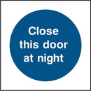 Emergency Escape Door Sign: Close At Night | Elevate Signs