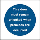 Emergency Escape Door Sign: Keep Unlocked | Elevate Signs