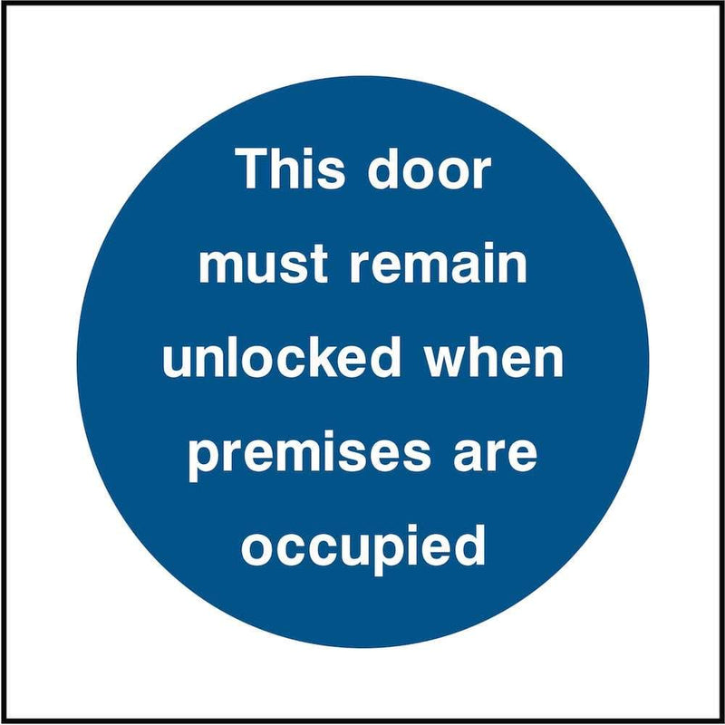 Emergency Escape Door Sign: Keep Unlocked | Elevate Signs