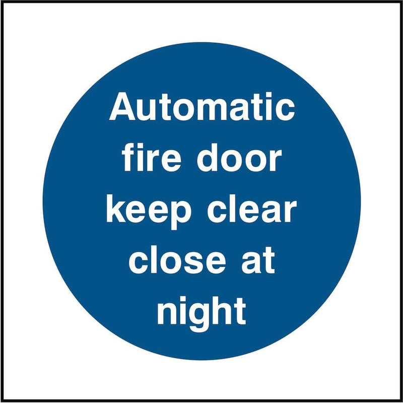 Automatic Fire Door Sign: Close at Night | Elevate Signs
