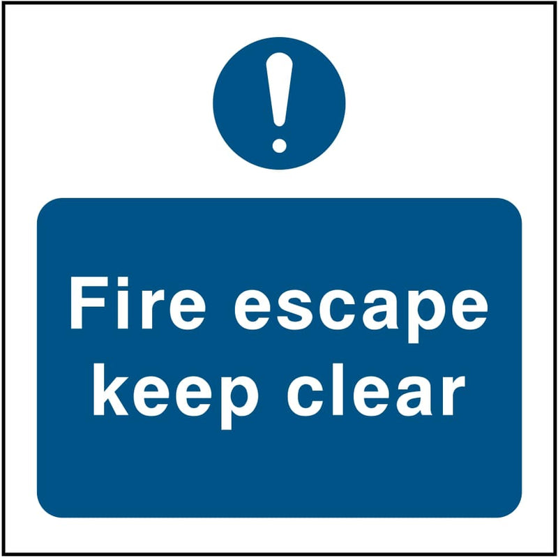 Fire Escape Sign: Keep Clear | Elevate Signs