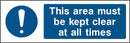 Emergency Escape Sign: Keep Area Clear | Elevate Signs