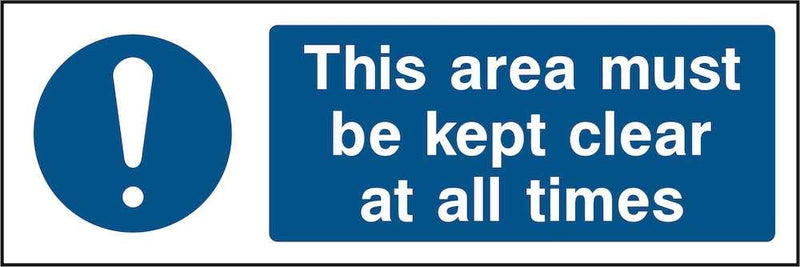 Emergency Escape Sign: Keep Area Clear | Elevate Signs