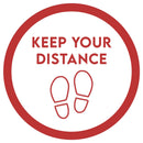 Keep Your Distance (Red Footprints) Red Floor Sticker | Elevate Signs