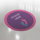 Stand Here (Purple Footprints) Floor Sticker