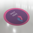 Wait Here (Purple Footprints) Floor Sticker