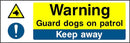 Warning Sign: Guard Dogs on Patrol, Keep Away | Elevate Signs