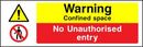 Warning Sign: Confined Space, No Entry | Elevate Signs