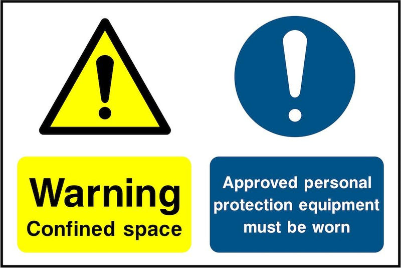 Warning Sign: Confined Space, Wear PPE | Elevate Signs