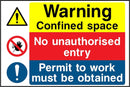 Warning Sign: Confined Space, Obtain Permit | Elevate Signs
