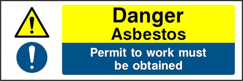 Danger Sign: Asbestos, Obtain Permit | Elevate Signs