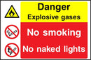 Danger Sign: Explosive Gases, No Naked Lights | Elevate Signs