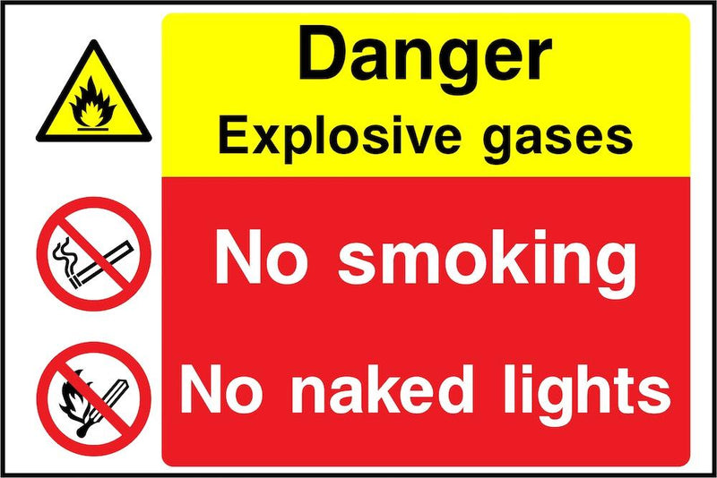 Danger Sign: Explosive Gases, No Naked Lights | Elevate Signs