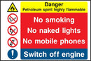 Danger Sign: Petroleum Spirit Guidelines | Elevate Signs
