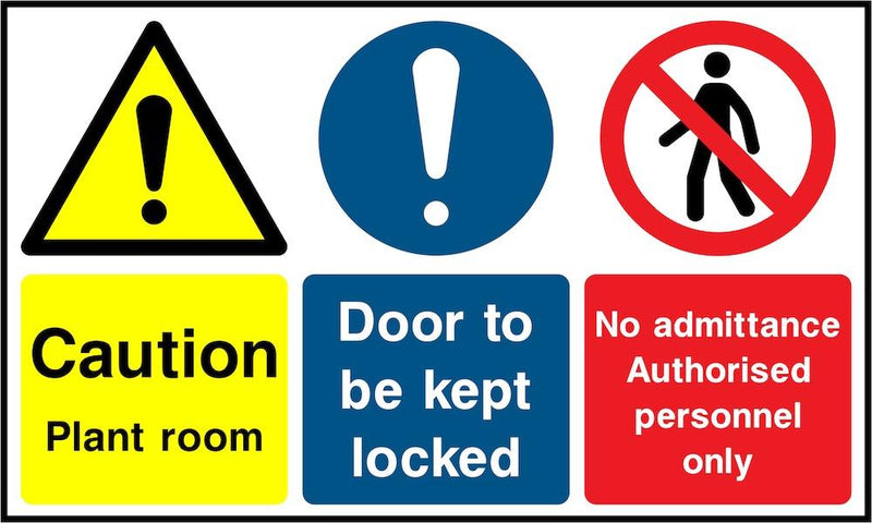Caution Sign: Plant Room, No Admittance | Elevate Signs
