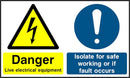Danger Sign: Live Electrical Equipment (Landscape) | Elevate Signs