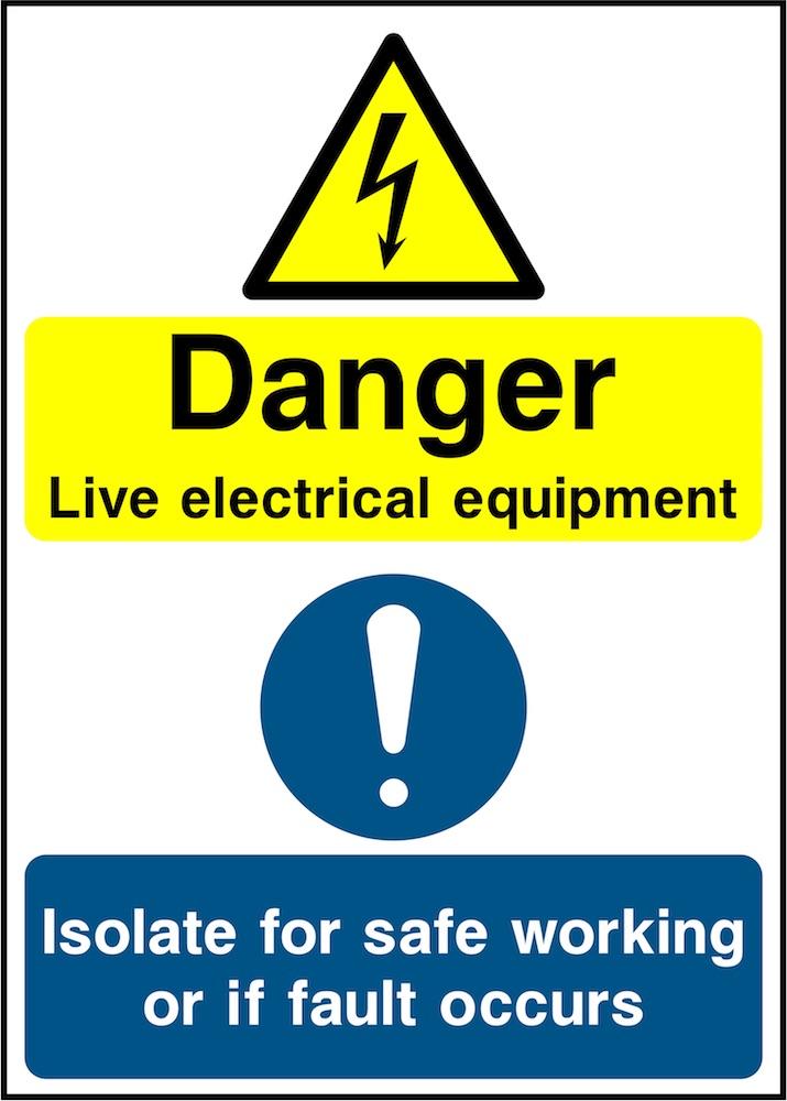 Danger Sign: Live Electrical Equipment (Portrait) | Elevate Signs