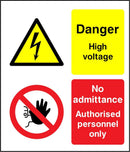 Danger Sign: High Voltage, No Admittance (Portrait) | Elevate Signs