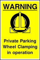 Wheel Clamping Sign: Private Parking | Elevate Signs