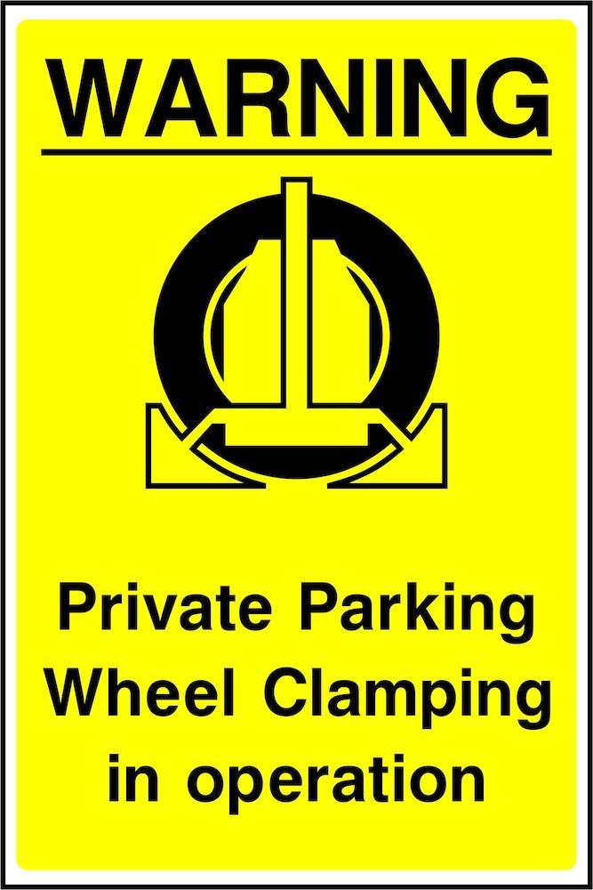 Wheel Clamping Sign: Private Parking | Elevate Signs