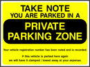Take Note, Private Parking Zone Sign | Elevate Signs