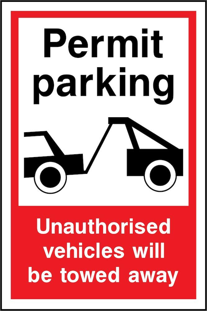 Permit Parking, Unauthorised Vehicled Towed Away Sign | Elevate Signs