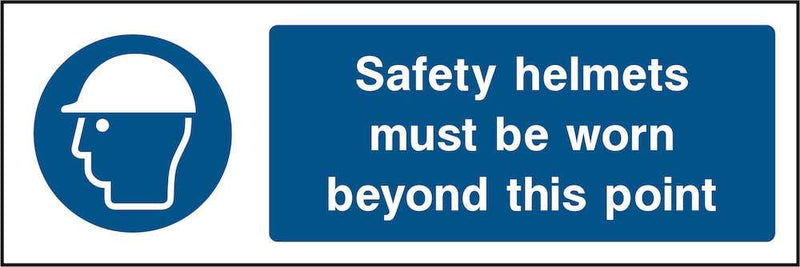 PPE Sign: Wear Safety Helmets Past Point | Elevate Signs