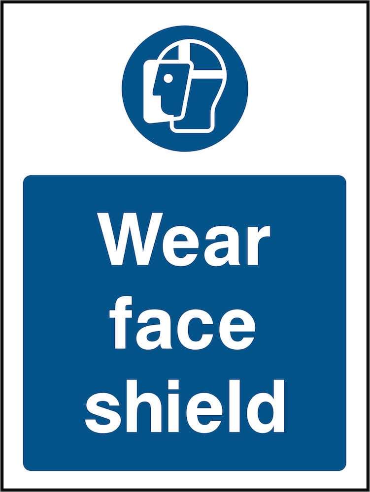 PPE Sign: Wear Face Shield (Image) | Elevate Signs