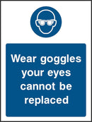 PPE Sign: Wear Goggles (Image) | Elevate Signs