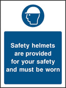 PPE Sign: Safety Helmets Provided (Image) | Elevate Signs
