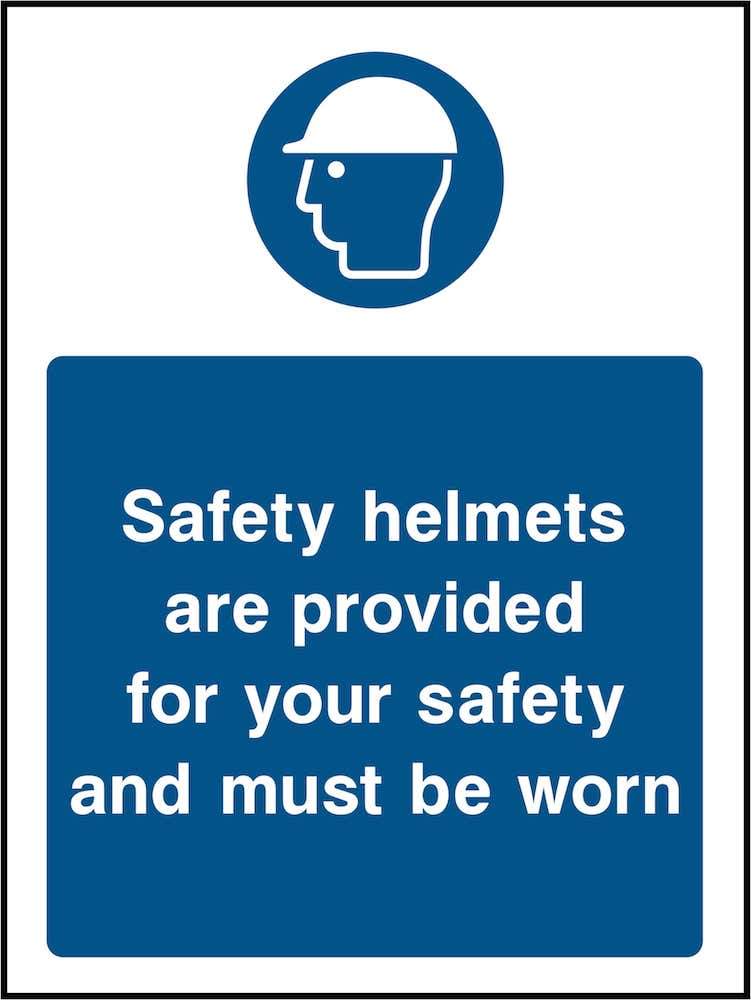 PPE Sign: Safety Helmets Provided (Image) | Elevate Signs