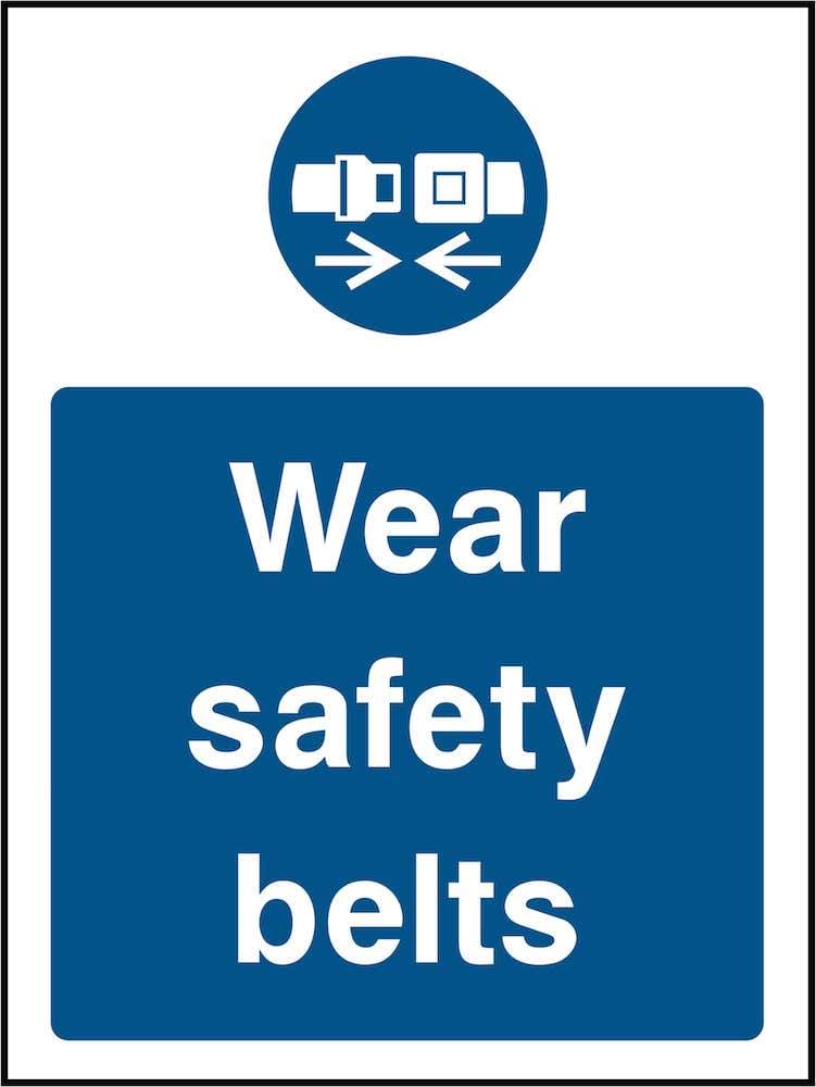 PPE Sign: Wear Safety Belts (Image) | Elevate Signs