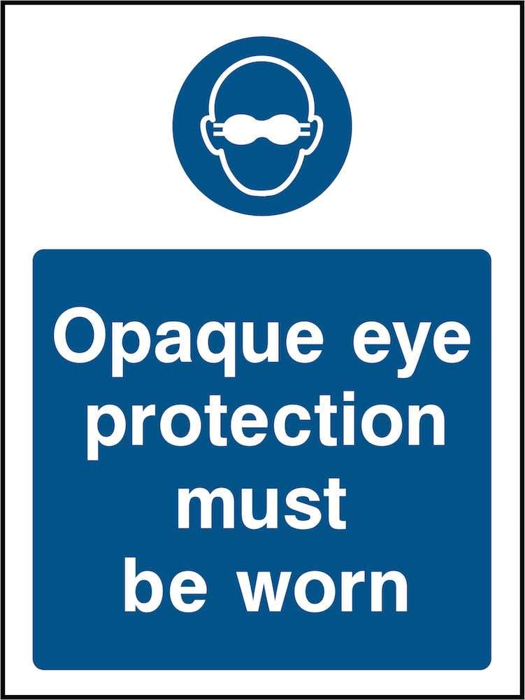 PPE Sign: Wear Opaque Eye Protection (Image) | Elevate Signs